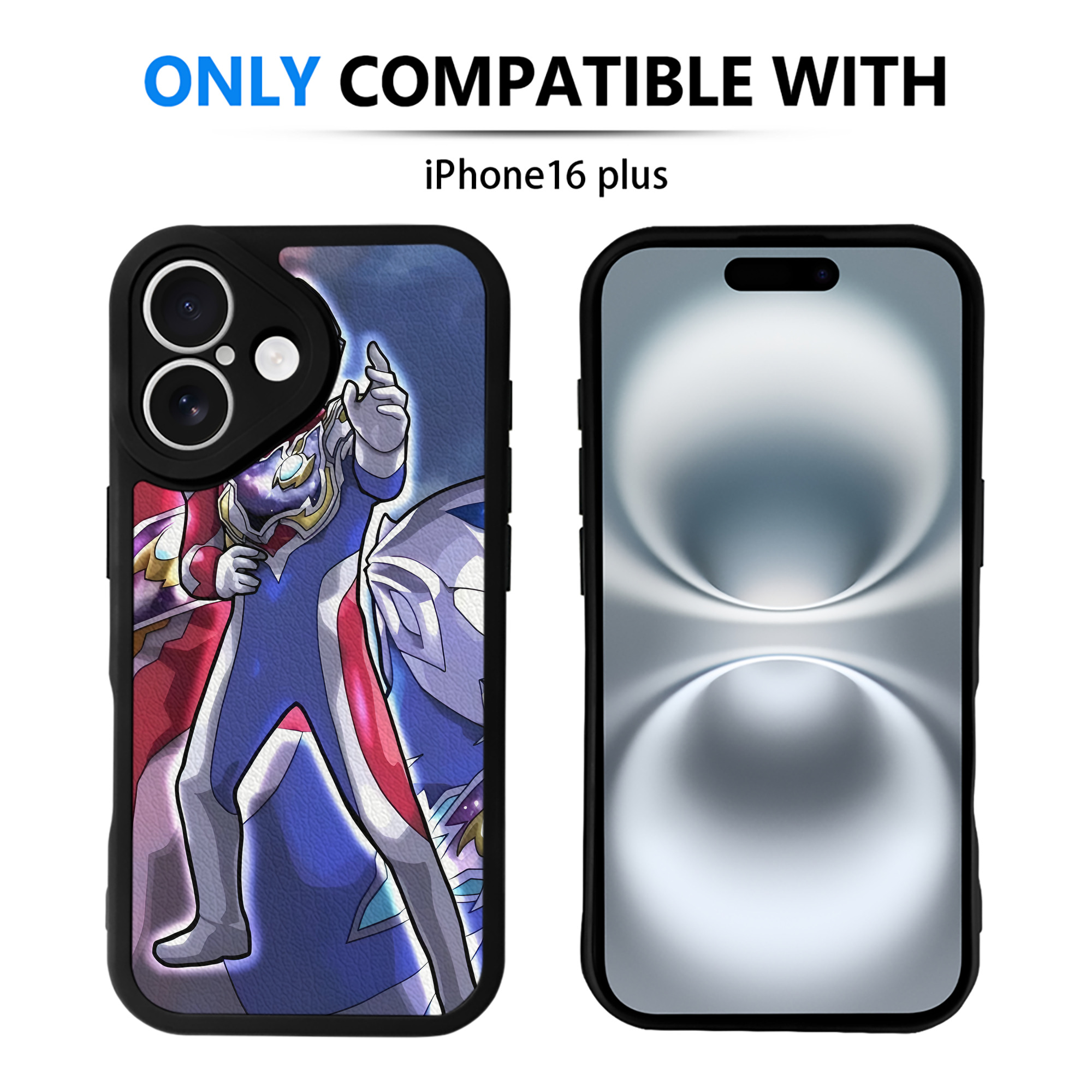 （画像用） ウルトラマン Ultraman 【iPhone 16シリーズ対応】シリコンスマホケース（レザー調） 材質：シリコン